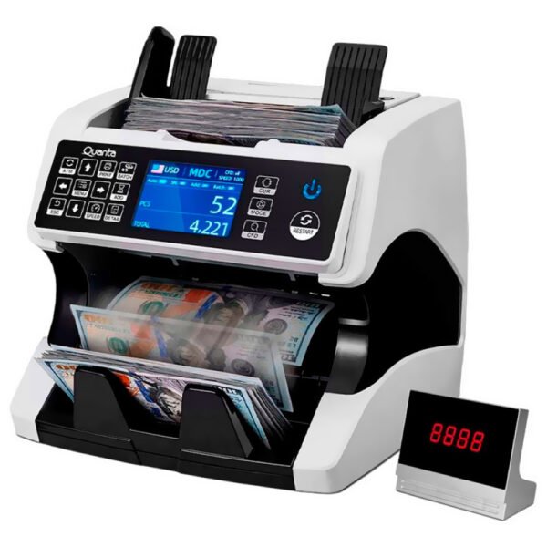 Máquina de Contar Dinero Quanta QTCDD25 Multifuncional Bivolt - Blanco