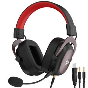 Auricular Gamer Redragon H510-1 Zeus Con Cable Negro Rojo