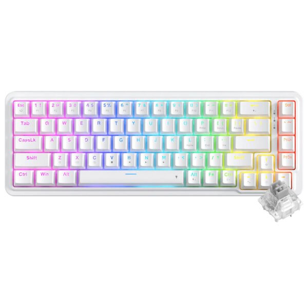 Teclado Gamer Mecánico REDRAGON K709W-RGB Nova USB RGB Inglés-Blanco