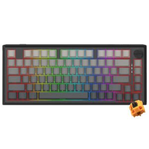 Teclado Gamer Mecánico REDRAGON K687GG-RGB-Pro Penumbra Pro Wireless RGB Inglés-Negro Gris