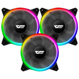 Cooler para Gabinete DARKFLASH DR12 Pro 12x12 LED RGB Kit con 3
