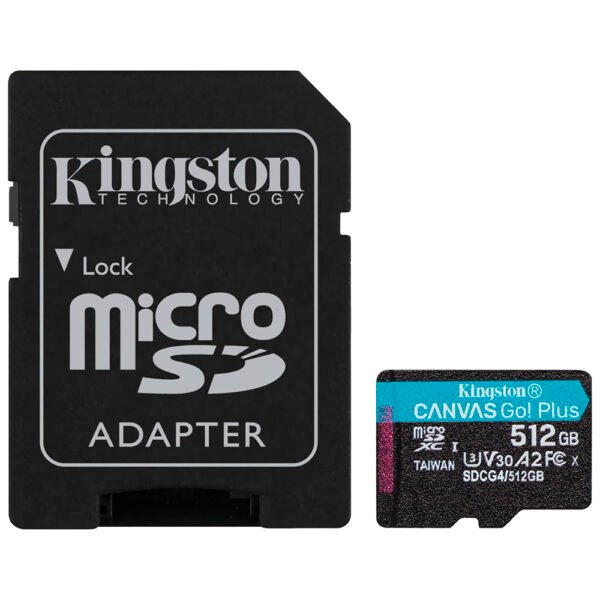 Tarjeta de Memoria MICRO SD Kingston Canvas Go Plus U3 C10 V30 A2 512GB-SDCG4 512GB