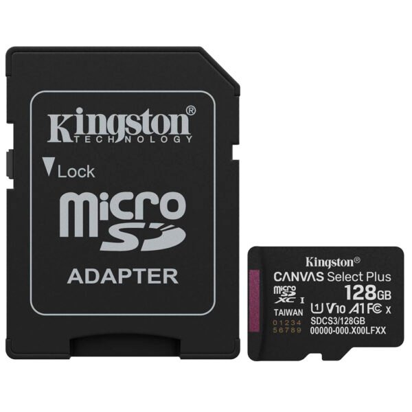 Tarjeta de Memoria MICRO SD Kingston Canvas Select Plus C10 U1 V10 A1 128GB-SDCS3 128GB