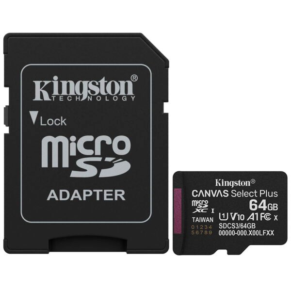 Tarjeta de Memoria MICRO SD Kingston Canvas Select Plus C10 U1 V10 A1 64GB-SDCS3 64GB