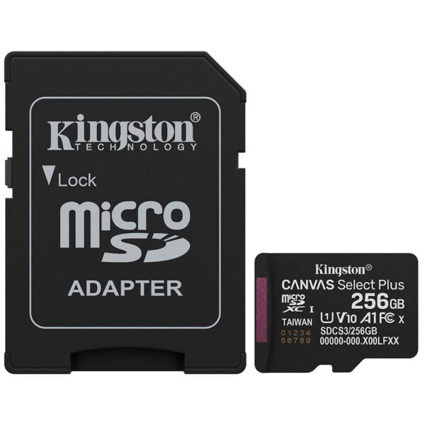 Tarjeta de Memoria MICRO SD Kingston Canvas Select Plus C10 U1 V10 A1 256GB-SDCS3 256GB