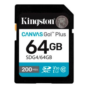 Tarjeta de Memoria SD Kingston Canvas Go Plus C10 U3 V30 A2 64GB-SDG4 64GB