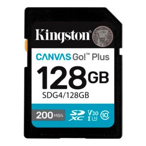 Tarjeta de Memoria SD Kingston Canvas Go Plus C10 U3 V30 A2 128GB-SDG4 128GB