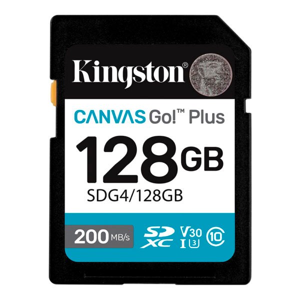 Tarjeta de Memoria SD Kingston Canvas Go Plus C10 U3 V30 A2 128GB-SDG4 128GB