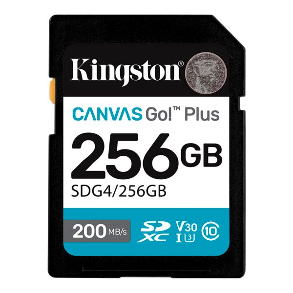 Tarjeta de Memoria SD Kingston Canvas Go Plus C10 U3 V30 A2 256GB-SDG4 256GB