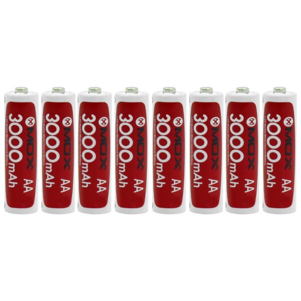 Pila Recargable Mox MOB8AA30 3000MAH AA-Kit con 8