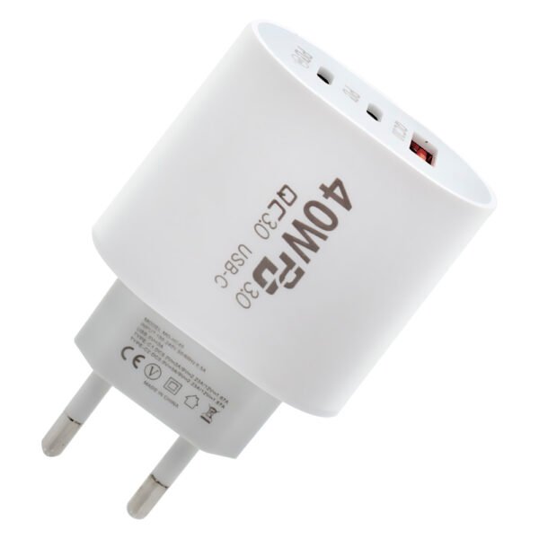 Cargador Enchufe Mox MO-HC40 USB USB-C 40W-BLANCO