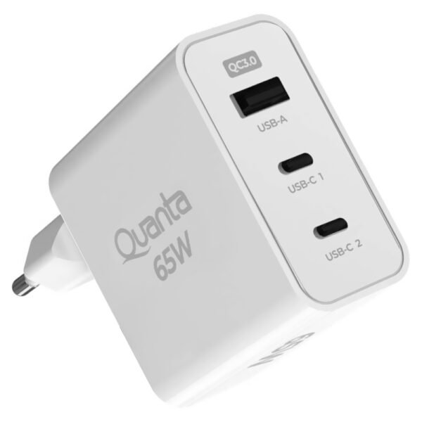 Cargador Enchufe Quanta QTCRP65 USB USB-C 65W-BLANCO