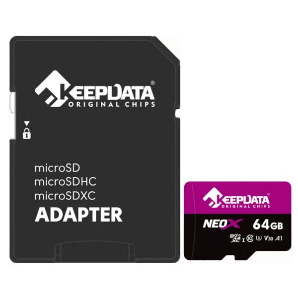Tarjeta de Memoria MICRO SD Keepdata Neox C10 Xc I U3 V30 A1 64GB-KDMSDC10U3V30A1 64G
