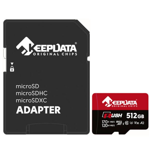Tarjeta de Memoria MICRO SD Keepdata Rush C10 Xc I U3 V30 A2 512GB-KDMSDC10U3V30A2 512G
