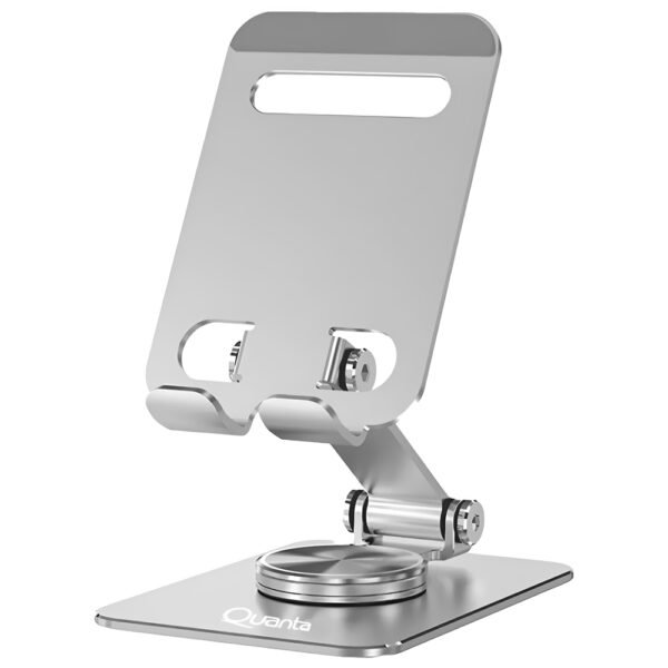 Soporte de Celular Quanta QTSAR25 para Mesa - Plata (ROTATIVO)