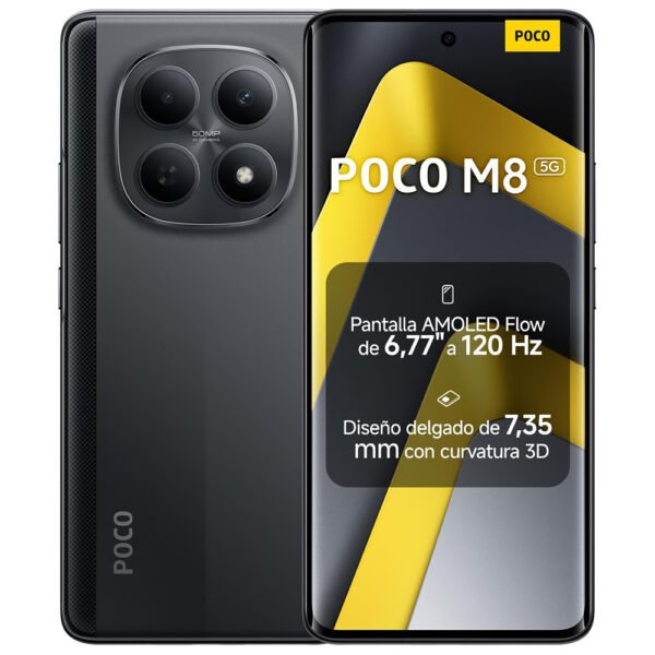 Celular Xiaomi POCO M8 5G 8GB de RAM / 256GB / Pantalla 6.77" / Dual SIM 5G-NEGRO (Global)