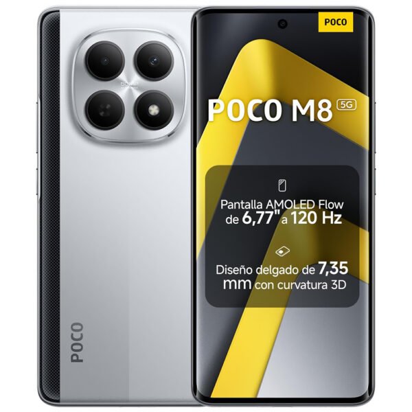 Celular Xiaomi POCO M8 5G 8GB de RAM / 512GB / Pantalla 6.77" / Dual SIM 5G-PLATA (Global)