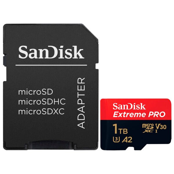 Tarjeta de Memoria MICRO SD Sandisk Extreme Pro U3 V30 1TB 4K UHD-SDSQXCD-1T00-GN6MA