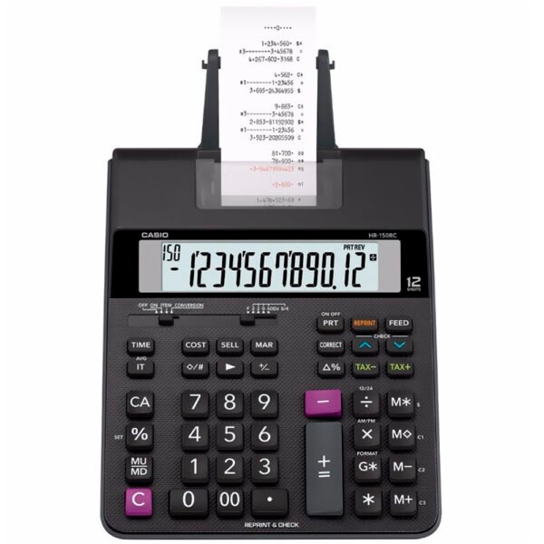 Calculadora con Bobina Casio HR-150RC 12 Digitos - Negro