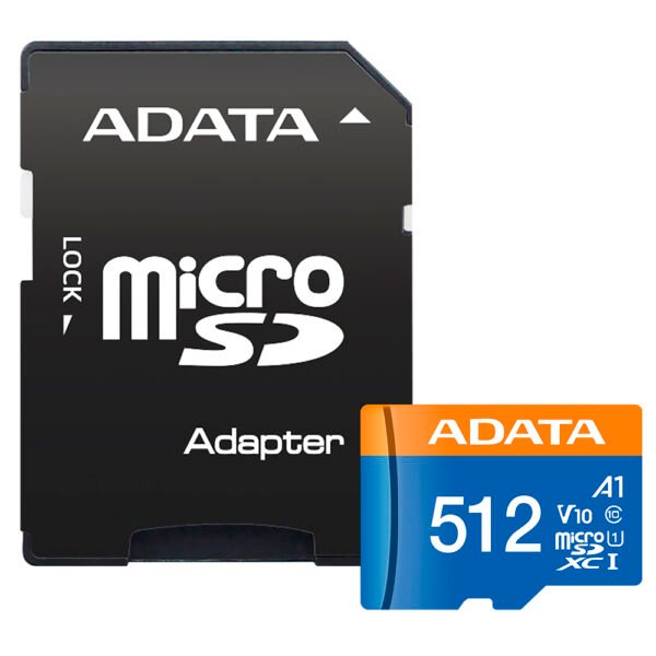 Tarjeta de Memoria MICRO SD Adata V10 2X1 C10 A1 512 GB-AUSDX512GUICL10A1-RA1