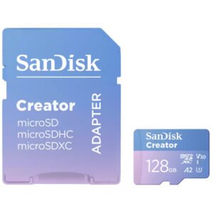 Tarjeta de Memoria MICRO SD Sandisk Creator 128GB U3 V30 4K UHD-SDSQXAA-128G-GN6MS
