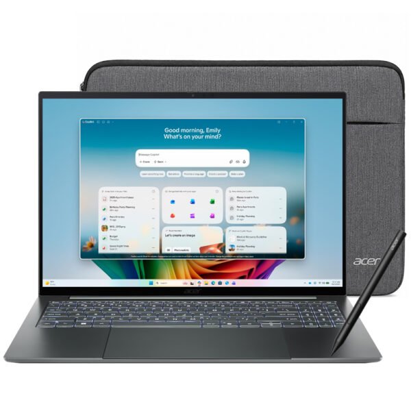 Notebook Acer Swift 16 AI SF16-71T-70PN Intel Core Ultra X7 358H Pantalla Touch OLED 2.8K 16" 16GB RAM 1Tb SSD Windows 11 Home - Basalt Gris (Inglés)