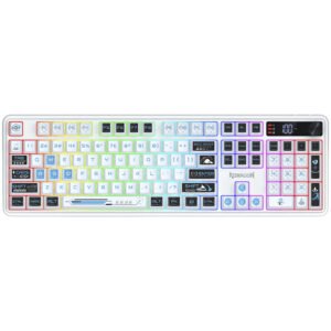Teclado Gamer REDRAGON K526WB-Pro RM104 Pro Volcano Wireless RGB Inglés-Blanco