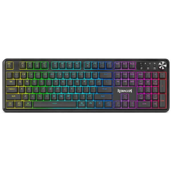 Teclado Gamer REDRAGON K526-Wl RM104 Volcano Wireless RGB Inglés-Negro
