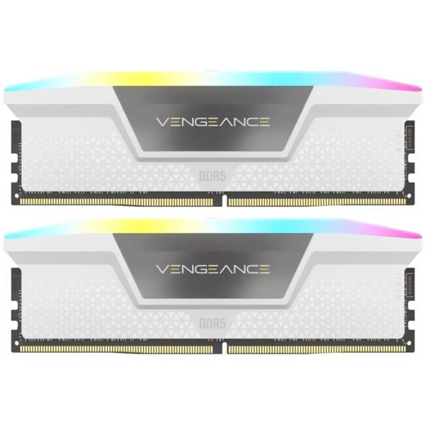 Memoria RAM CORSAIR VENGEANCE RGB DDR5 16GB (2X8GB) 5200MHZ Blanco (CMH16GX5M2B5200Z40W)