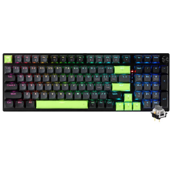 Teclado Gamer Mecánico REDRAGON K740BG-RGB Dharma 98 USB RGB Inglés-Negro Verde
