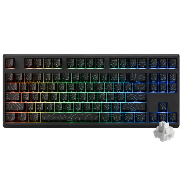 Teclado Gamer Mecánico REDRAGON K737B-RGB-Pro Uranus 87 Pro Wireless RGB Inglés-Negro