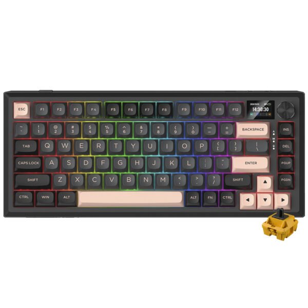 Teclado Gamer Wireless REDRAGON K720GBP-RGB-Pro Eclipse Pro Ingles Negro Rosa