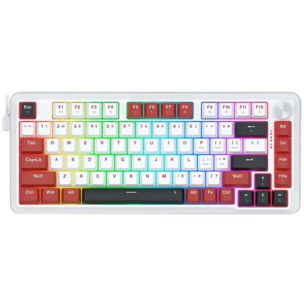 Teclado Gamer Magnético REDRAGON K721WRB-RGB-M Stormhunter USB RGB Inglés-Blanco Rojo