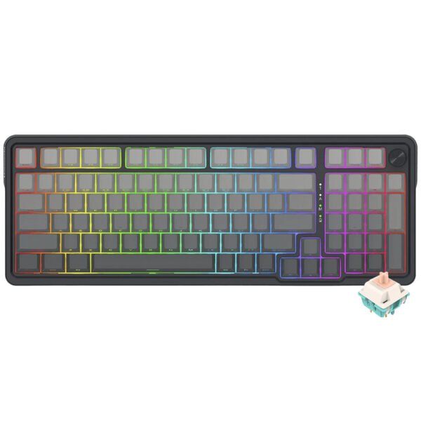 Teclado Gamer Mecánico REDRAGON K686SP-RGB-Pro Eisa Pro Wireless RGB Inglés-Negro Gris