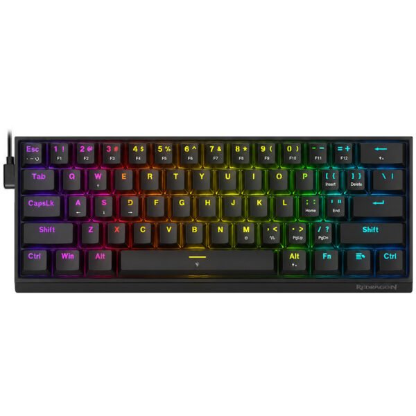 Teclado Gamer Magnético REDRAGON K617RGB-M Fizz Mini USB RGB Inglés-Negro
