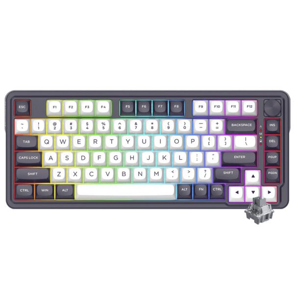Teclado Gamer Mecánico REDRAGON K715 Finke Wireless Inglés-Negro Blanco