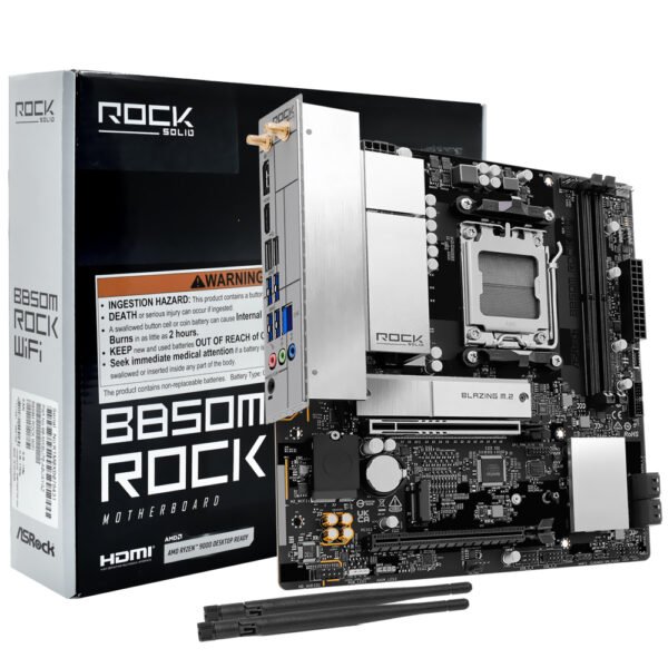 Placa Madre ASROCK B850M Rock WI-FI Socket AM5 DDR5