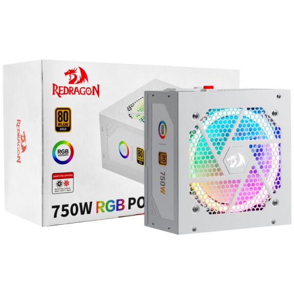 Fuente de Alimentación Redragon GC PS006W 1 750W ATX RGB Modular 80 Plus Gold Blanco