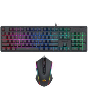 Teclado+mouse Gamer REDRAGON Essentials S107RGB-Ba USB RGB Inglés-Negro
