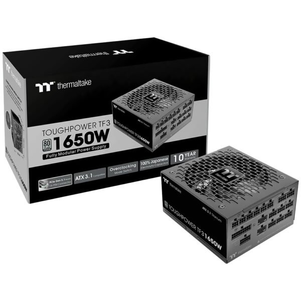 Fuente de Alimentación Thermaltake Toughpower Tf3 ATX 1650W Modular 80 Plus Titanium PS TPD 1650FNFATU 1 (Atx 3.1)