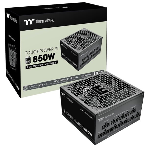 Fuente de Alimentación Thermaltake Toughpower Pt ATX 850W Modular 80 Plus Platinum PS TPP 0850FNFAPU 1 (Atx 3.1)