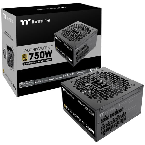 Fuente de Alimentación Thermaltake Toughpower Gt 750W ATX Modular 80 Plus Gold PS TPT 0750FNFAGU 3 (Atx 3.1)