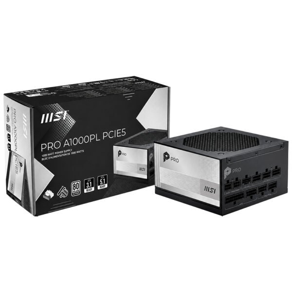 Fuente de Alimentación Msi Pro A1000PL 1000W ATX Modular 80 Plus Platinum (Atx 3.1)