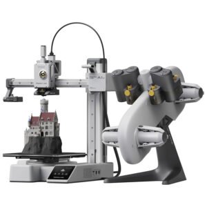 Impresora 3D Bambu Lab PF002-M+SA005 A1 Mini Combo Ams Lite Multi Color 500MM S Bivolt - Gris Blanco
