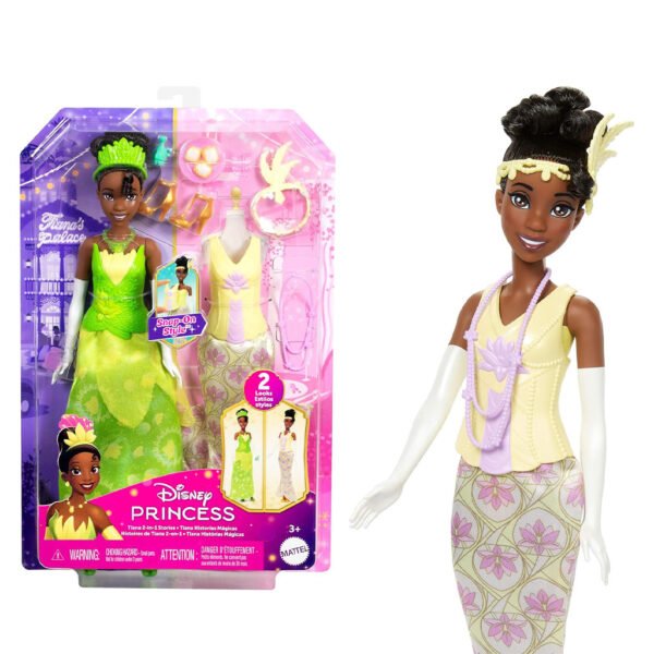 Muñeca Mattel Barbie Disney Princess Stories Fashion - Tiana 2-IN-1 (jbg10)