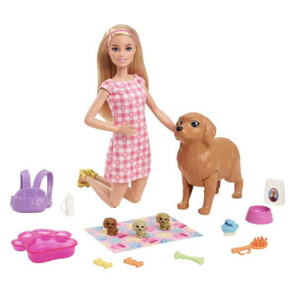 Muñeca Mattel Barbie - Newborn Pups Playset (hck75)