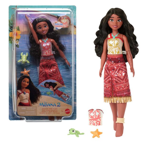 Muñeca Mattel Disney Color Change Moana 2-SWIMMING Tautai Moana (jff08)