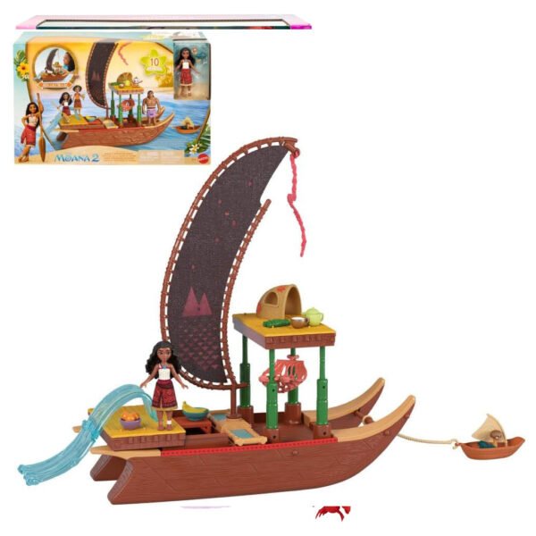 Muñeca Mattel Disney Moana 2-MOANA's Adventure Canoe Playset (jbt54)