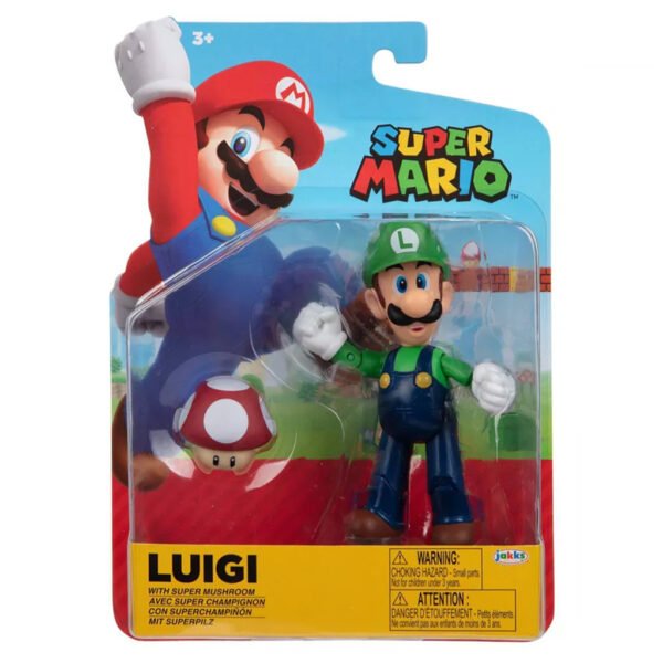 Figura Jakks Super Mario 4"-Luigi