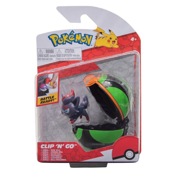 Figura Jazwares Pokémon Battle Ready Clip 'n' Go - Zorua & Dusk Ball (24666)